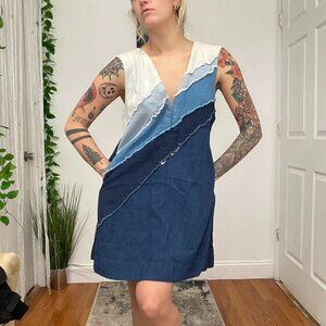 Free People Blue and White Mini Dress